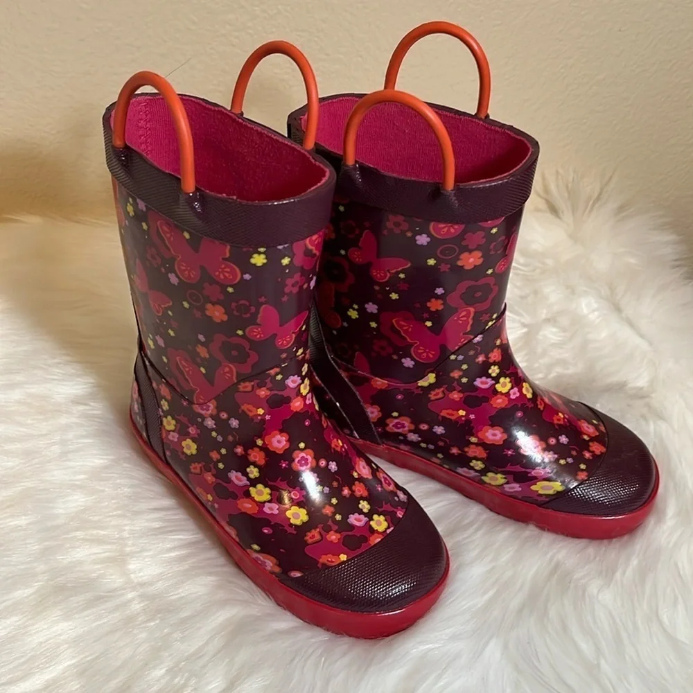 Kamik Floral Butterfly Rubber Boots